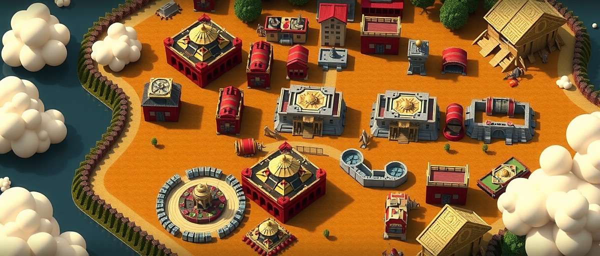 Cumin Rise Conqueror - Strategic City Layout Optimal city layout for Cumin Rise Conqueror showing efficient placement of resource buildings and defenses