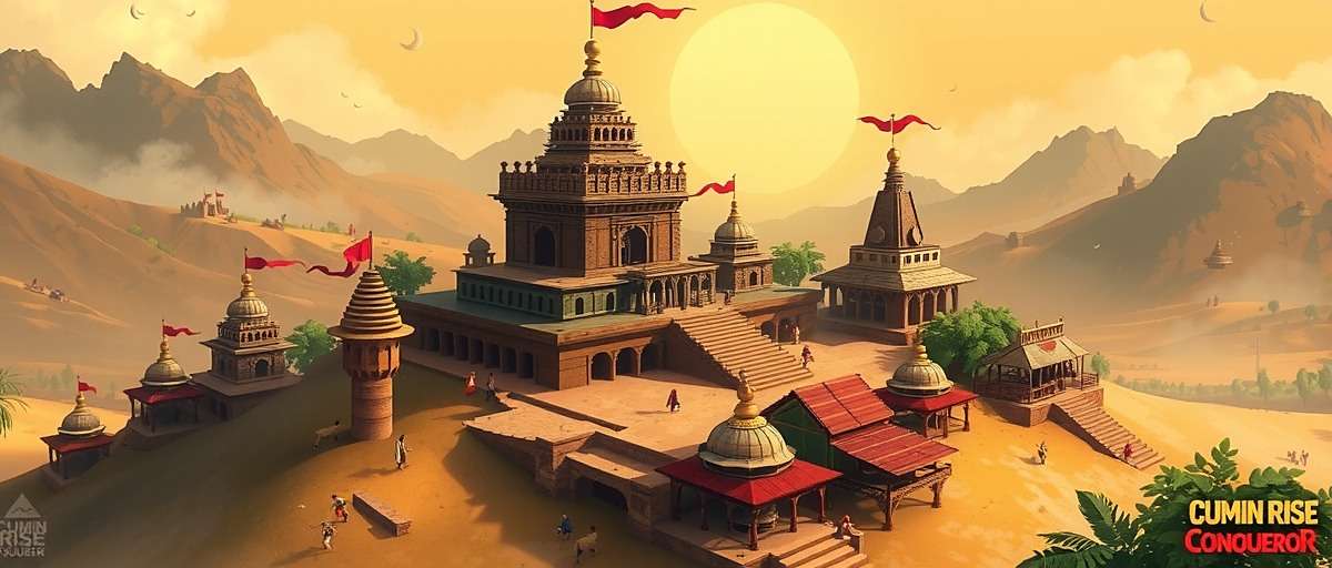 Cumin Rise Conqueror - Vedic Age Expansion Concept art for the upcoming Vedic Age expansion in Cumin Rise Conqueror showing ancient Indian settlements